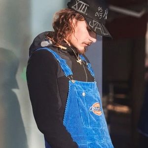 Supreme x Dickies blue cord overalls